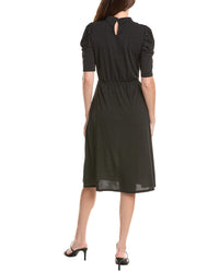 Adrianna Papell Adrianna Papell Printed Knit Moss Crepe Ruffle Neck Dress