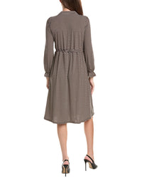 Adrianna Papell Adrianna Papell Printed Knit Moss Crepe Ruffle Neck Dress