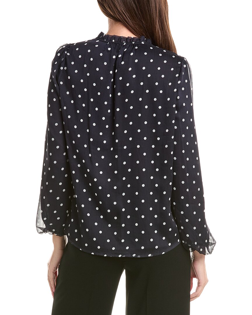 Adrianna Papell Adrianna Papell Printed Ruffle Tie Neck Chiffon Woven Top