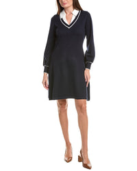 Adrianna Papell Adrianna Papell V-Neck Long Sleeve Sweaterdress