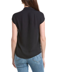 T Tahari Camp Collar Blouse