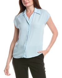 T Tahari Camp Collar Blouse