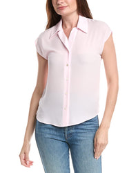 T Tahari Camp Collar Blouse