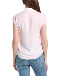 T Tahari Camp Collar Blouse