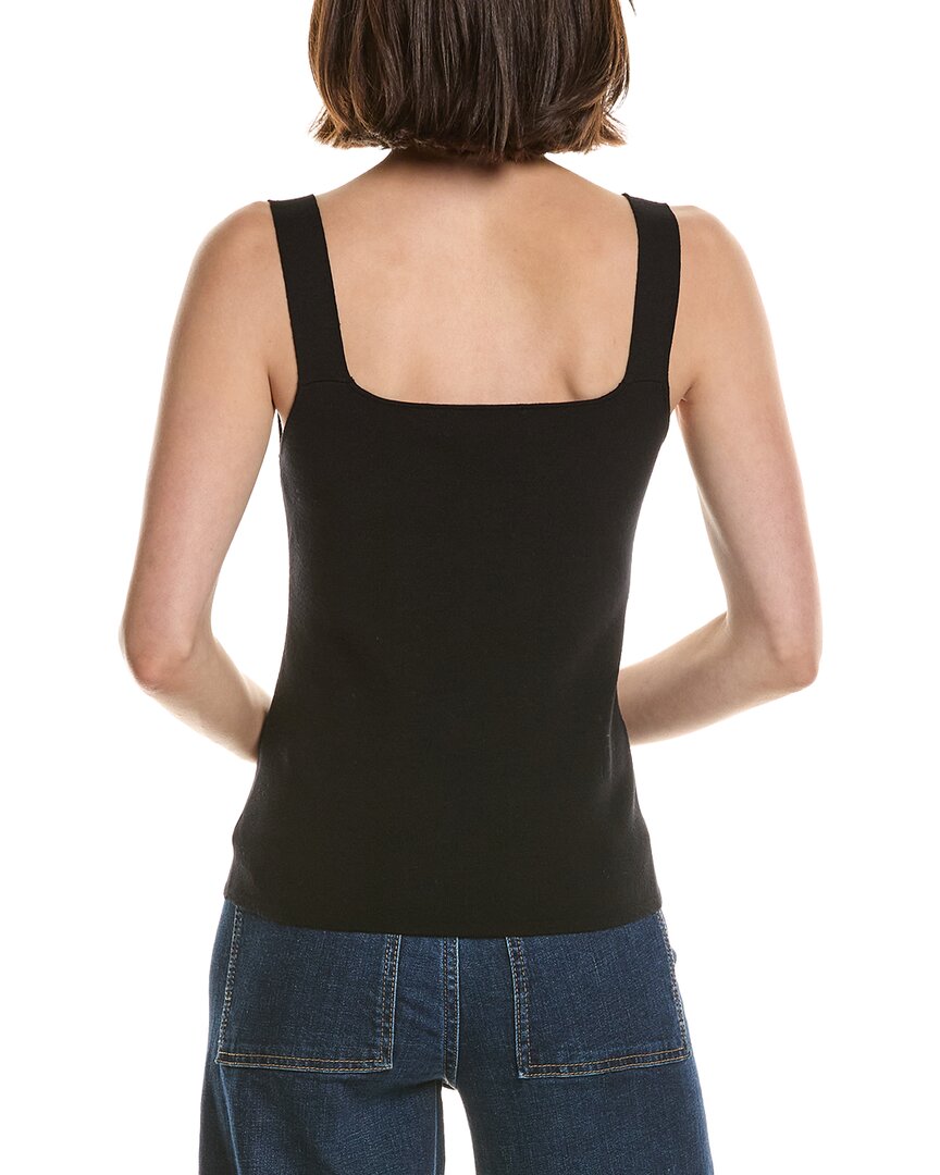 T Tahari Double Square Neck Rib Tank