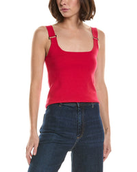 T Tahari Double Square Neck Rib Tank