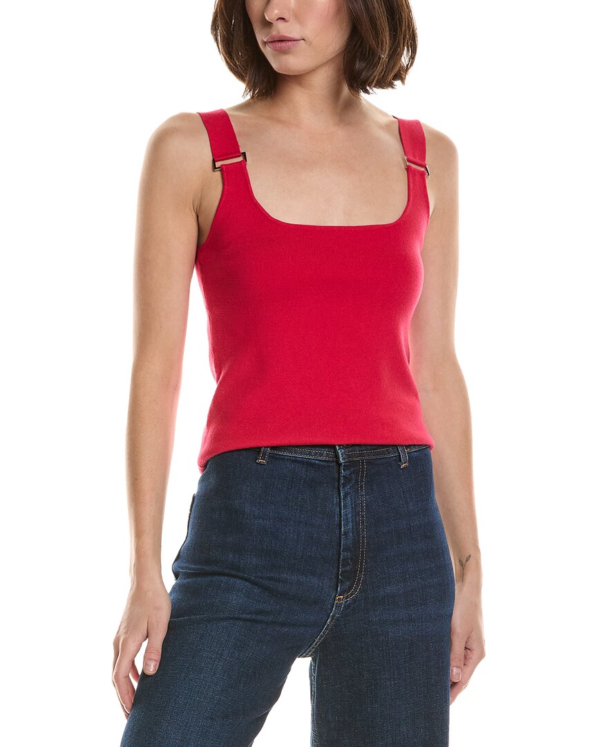 T Tahari Double Square Neck Rib Tank