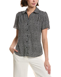 T Tahari T Tahari Printed Button Down Woven Shirt