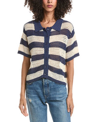 ANNA KAY Anna Kay Mesh Polo Cardigan