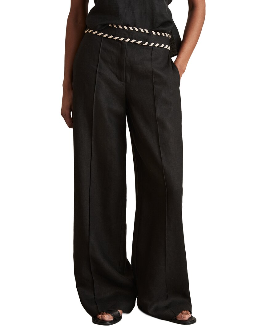 Reiss Fawn Waistband Linen Wide Leg Trouser