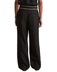 Reiss Fawn Waistband Linen Wide Leg Trouser