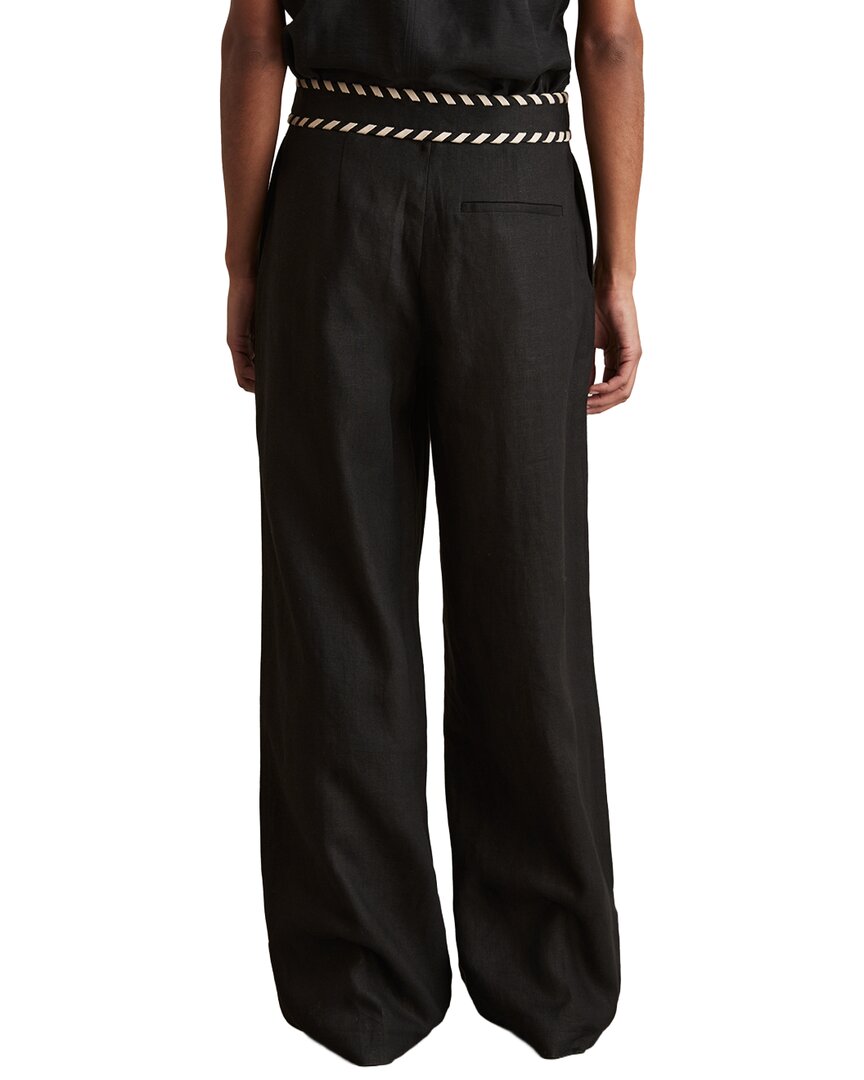 Reiss Fawn Waistband Linen Wide Leg Trouser