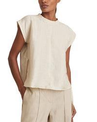 Reiss Soleya Linen-Blend T -Shirt