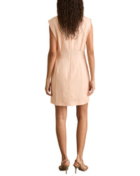 Reiss Fawn Craft Stitched Sleeve Linen-Blend Dress