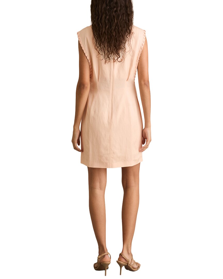 Reiss Fawn Craft Stitched Sleeve Linen-Blend Dress