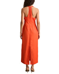 Reiss Erika Craft Stitch Linen-Blend Halter Dress