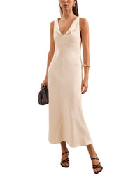 Reiss Kiera Textured Drape Neck Dress