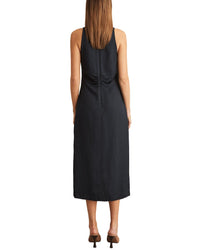 Reiss Pari Ruched Linen-Blend Dress