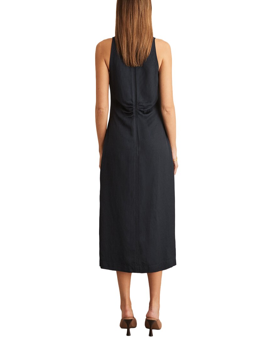 Reiss Pari Ruched Linen-Blend Dress