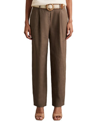 Reiss Beau Belted Linen Taper Trouser