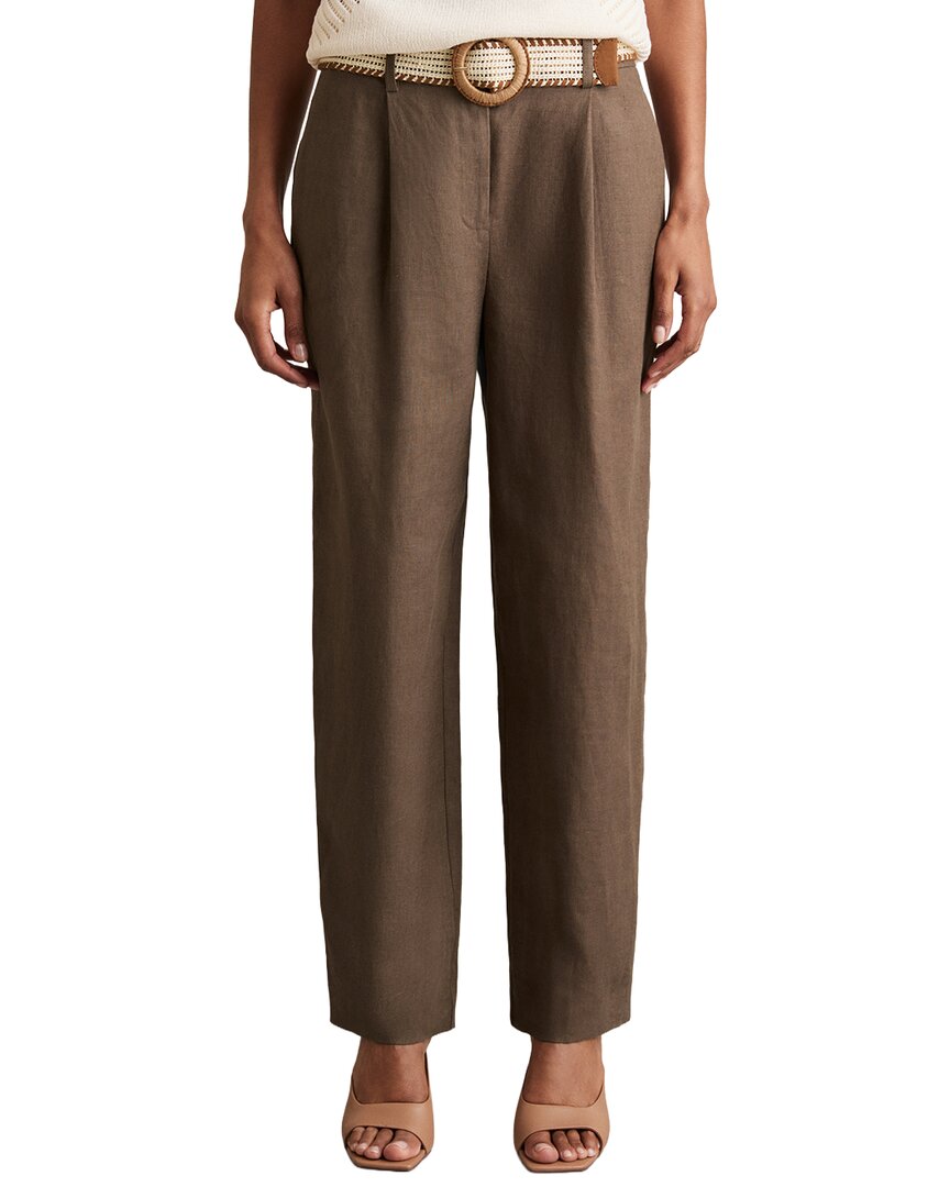 Reiss Beau Belted Linen Taper Trouser