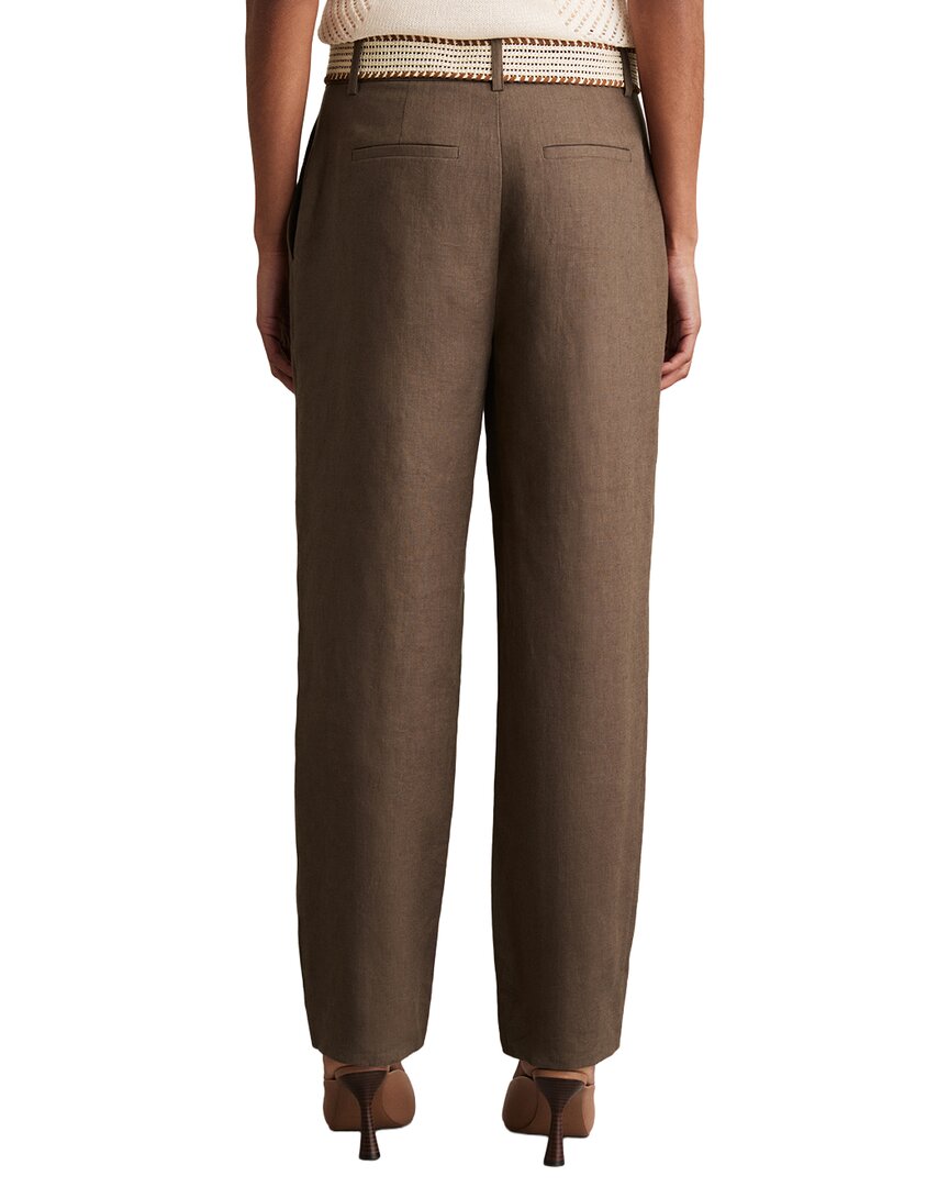 Reiss Beau Belted Linen Taper Trouser