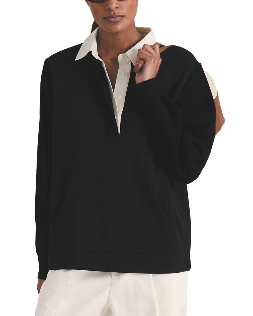 Reiss Noa Open Collar Wool & Cashmere-Blend Polo Shirt