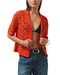 Reiss Fleur Crochet Cuban Shirt