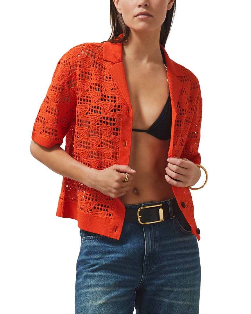 Reiss Fleur Crochet Cuban Shirt