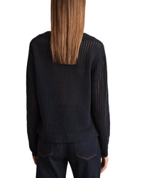 Reiss Matilda Open Collar Knit Silk-Blend Top
