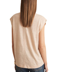 Reiss Mara Sleeveless Linen T-Shirt