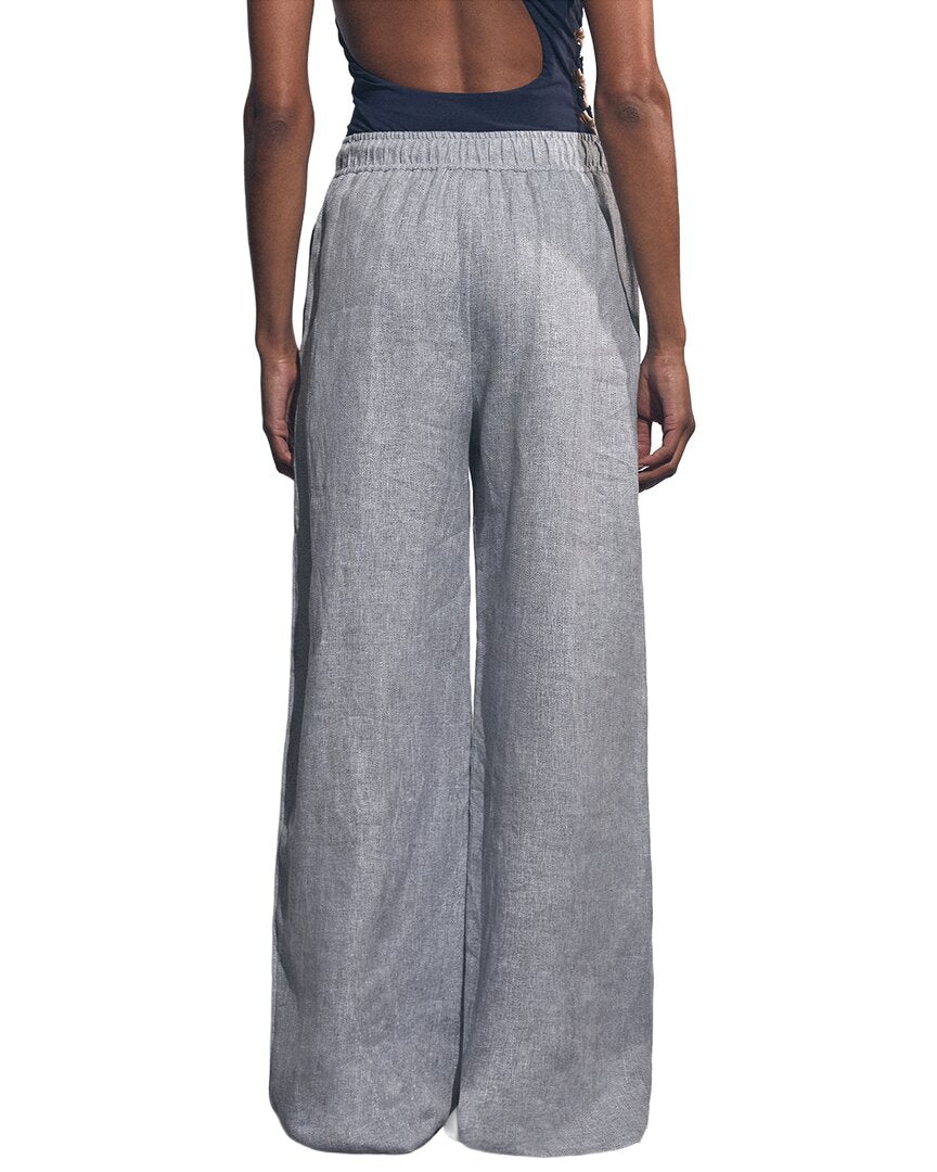 Reiss Willow Linen-Blend Wide Leg Trouser