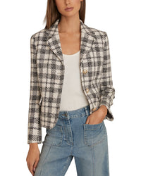 Reiss Carly Check Cropped Jacket