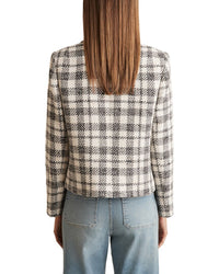 Reiss Carly Check Cropped Jacket