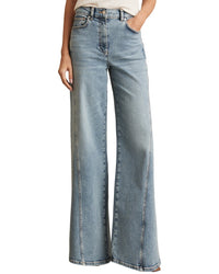 Reiss Fern Twist Seam Wide Leg Jean