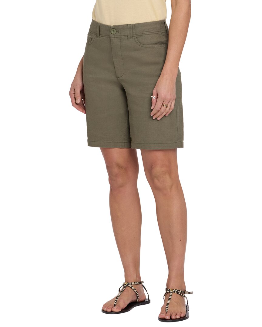 Nydj Linen-Blend Bermuda Avocado Short