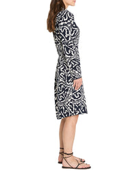 Nic+Zoe Indigo Leaf Double Crepe Eva Dress