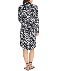 Nic+Zoe Indigo Leaf Double Crepe Eva Dress