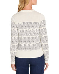 Nic+Zoe Zig Zag Stitch Linen-Blend Cardigan