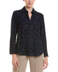 NIC+ZOE Nic+Zoe Petite Any Occasion Clipped Jacquard Top