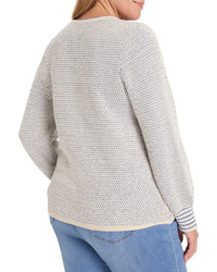 Nic+Zoe Plus Tuck Texture Split Neck Sweater