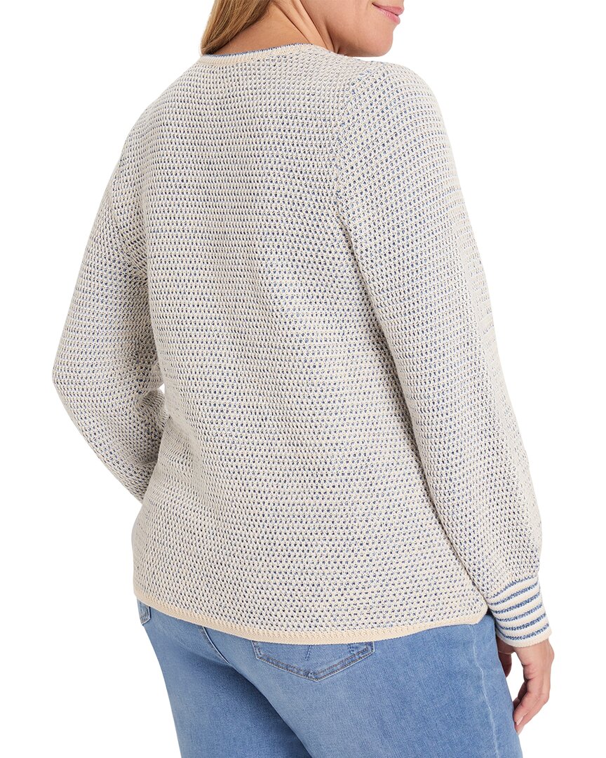 Nic+Zoe Plus Tuck Texture Split Neck Sweater