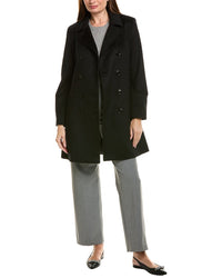 Sofia Cashmere Sofiacashmere Modern Wool & Cashmere-Blend Trench Coat