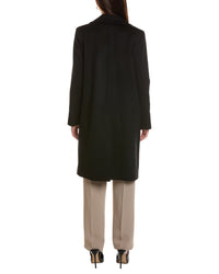 Sofiacashmere Single-Breasted Notched Lapel Wool & Cashmere-Blend Coat