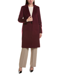 Sofiacashmere Single-Breasted Notched Lapel Wool & Cashmere-Blend Coat