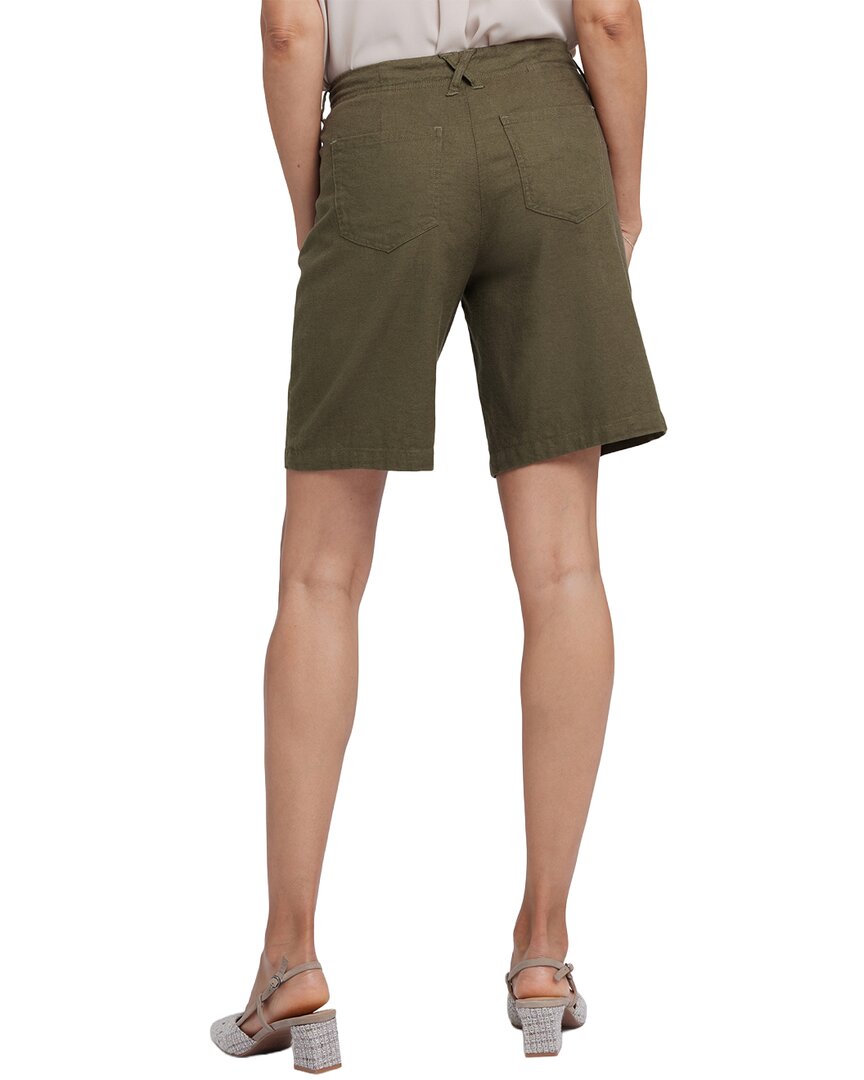 Nydj Bermuda Bay Leaf Linen-Blend Short Jean