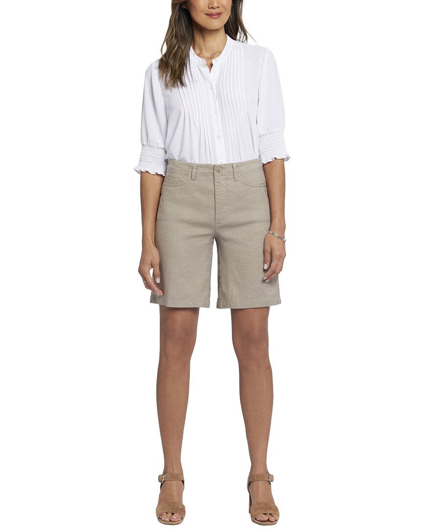 Nydj Bermuda Saddlewood Linen-Blend Short