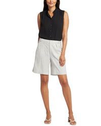 Nydj Relaxed Slubby Stripe Linen-Blend Short