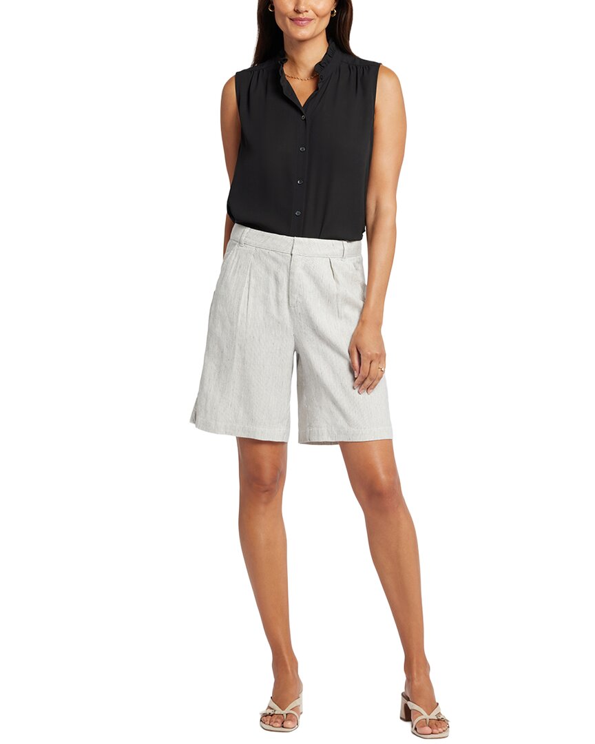 Nydj Relaxed Slubby Stripe Linen-Blend Short