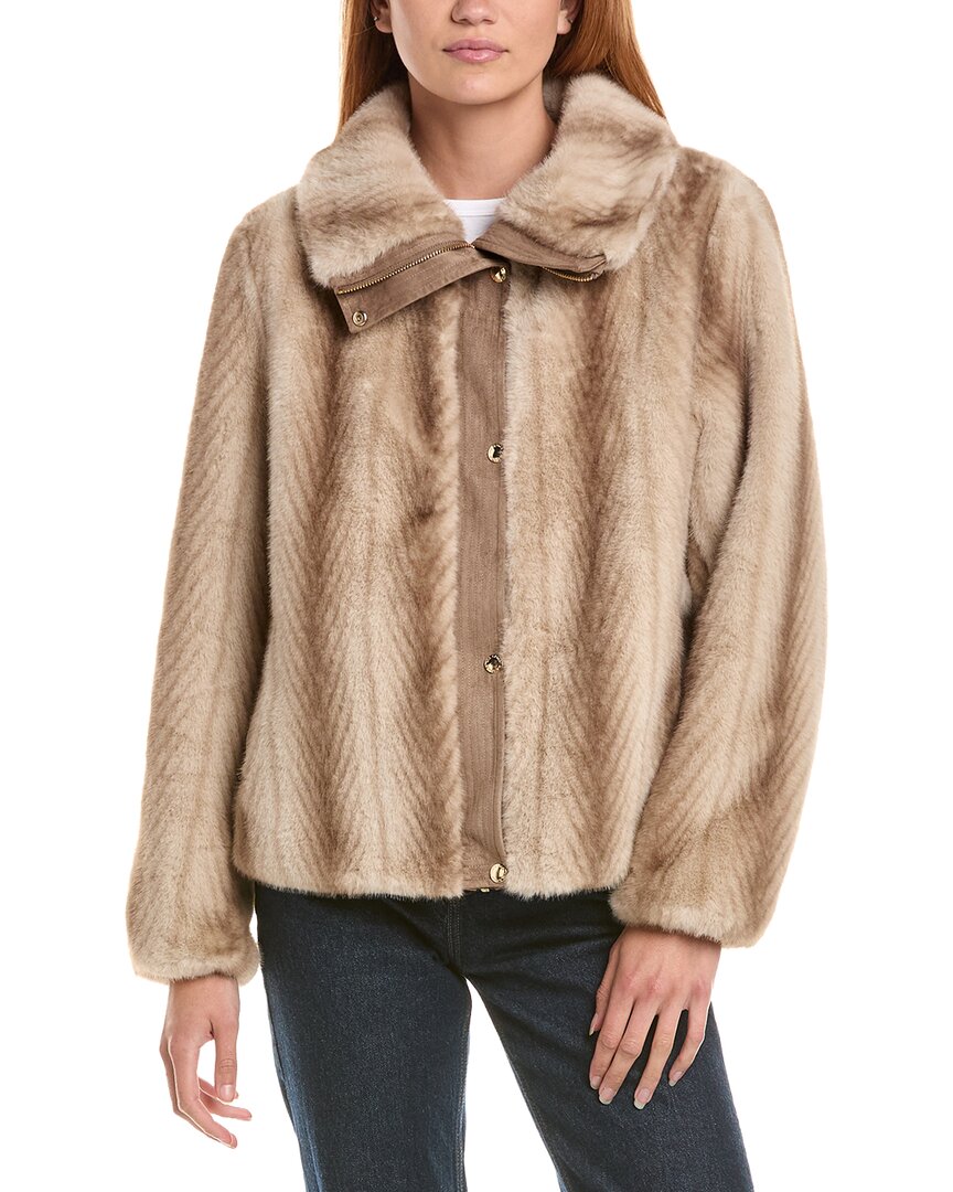 Via Spiga Faux Fur Bomber Jacket